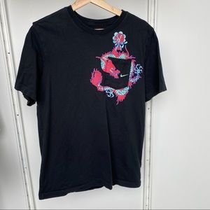 Black Nike Tshirt w/ Dragon Detail
